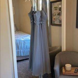 Azazie Felicity bridesmaid dress. Dusty blue. Sz6